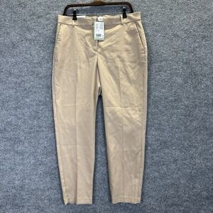 H&M Pants Women's Beige Size 14 Chino Casual Tapered Leg NWT